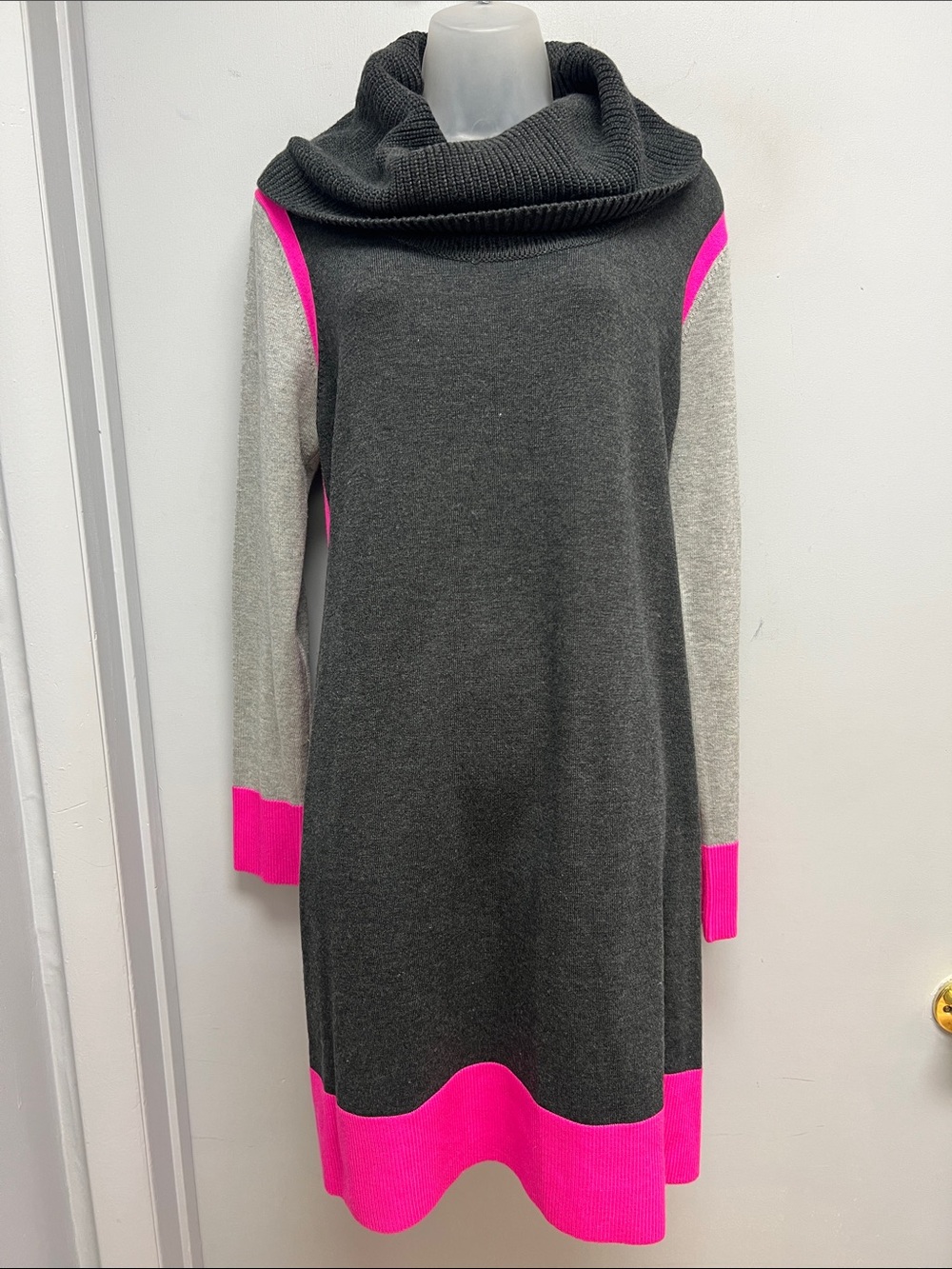 Eliza J Colorblock Cowl Neck Sweater Dress Size Large